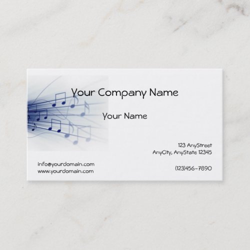 Blue Music Explosion on White Background Business Cards