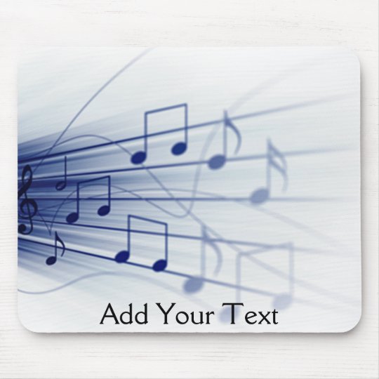 Blue Music Explosion on White Mouse Pad
