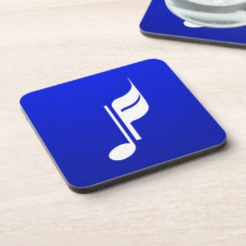 Blue Music Note Coaster by MusicPlanet at Zazzle