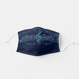 Blue Music Notes Adult Cloth Face Mask