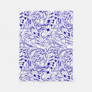 BLUE MUSIC NOTES FLEECE BLANKET