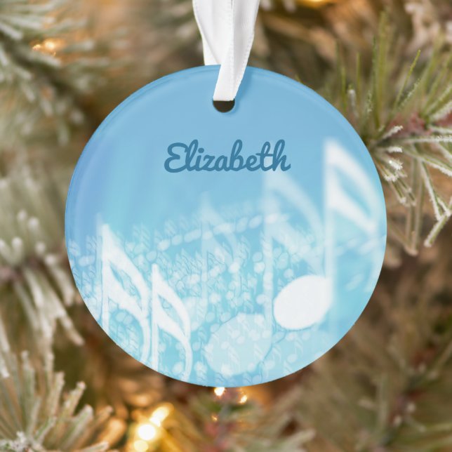 Blue Music Personalized Ornament (Tree)