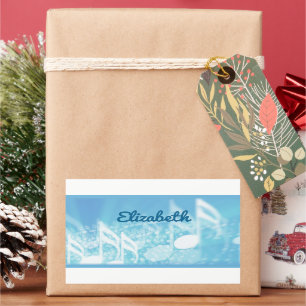 Blue Music Personalized Rectangular Sticker