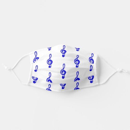 Blue Musical Treble Clef Cute Pattern Adult Cloth Face Mask