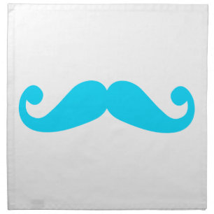 blue mustache silhouette, design for cards, tshirt cloth napkin