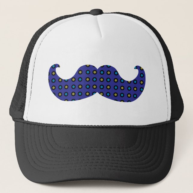 Blue Mustache Trucker Hat (Front)