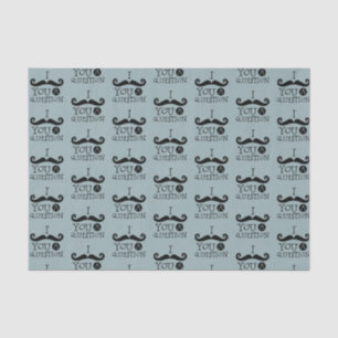 Blue Mustache You A Question Humor Father's Day Tissue Paper