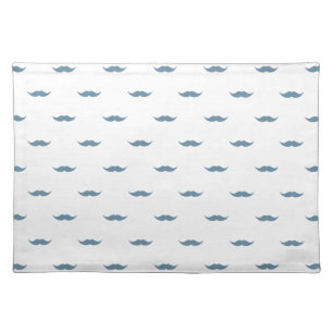 Blue Mustaches Cloth Placemat