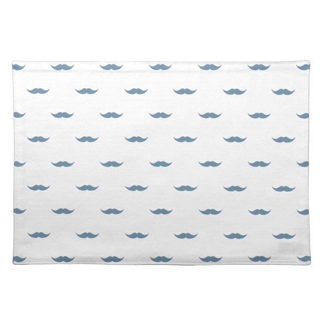 Blue Mustaches Cloth Placemat (Front)