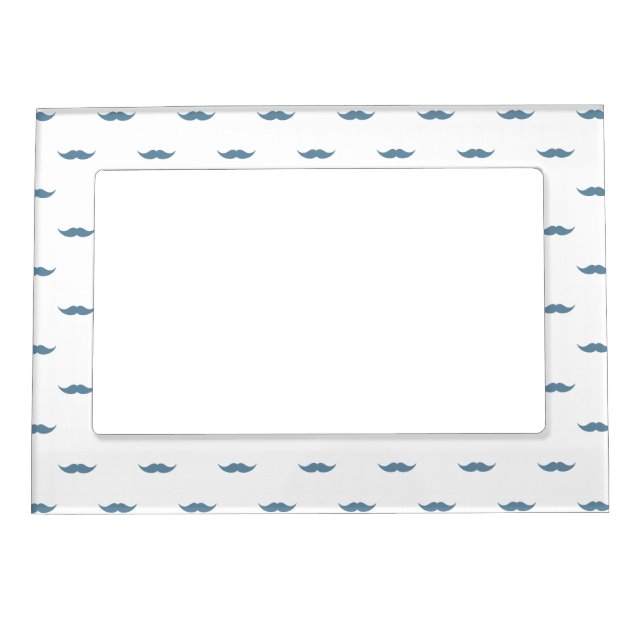 Blue Mustaches Magnetic Picture Frame (Front)