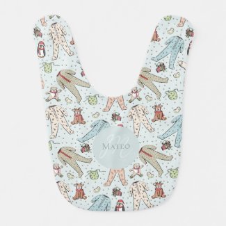 Blue My First Christmas Newborn Baby Boy Bib