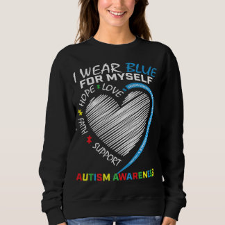 Blue Myself Autism Awareness Puzzle Heart Boys Sweatshirt