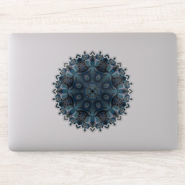 Blue Mysterious Space Mandala Sticker (Computer)