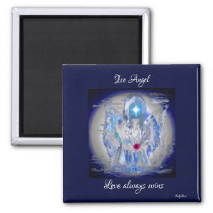 Blue mystical ice angel   magnet