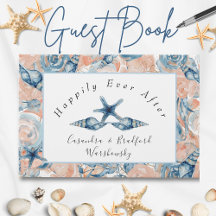 Blue n Blush Beach Sea Shell Flowers Wedding 