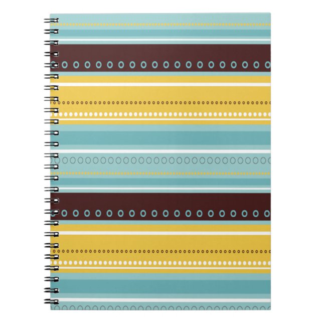 Blue n Brown Stripes Notebook Journal (Front)