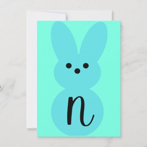 Blue N Bunny Shape Easter Bunting Banner Card
