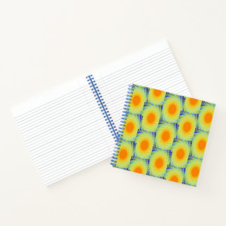 Blue n Gold Fractal Spiral Notebook