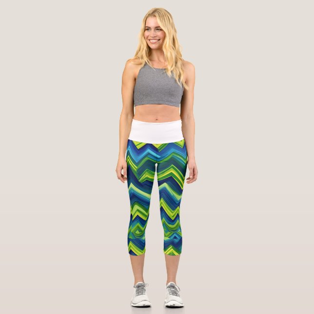 Blue n Green Capri Leggings (Front)