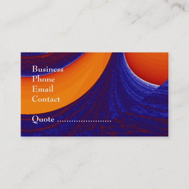 Blue N Orange - business Business Card (Front)