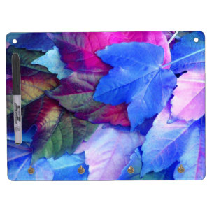 Blue N Pink Leaves Dry Erase Board