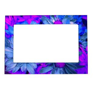 Blue N Purple Daisies Magnetic Photo Frame