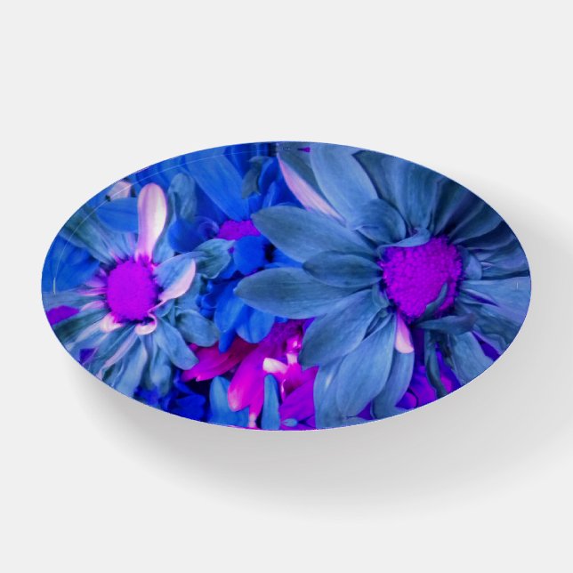 Blue N Purple Daisies Paperweight (Front)