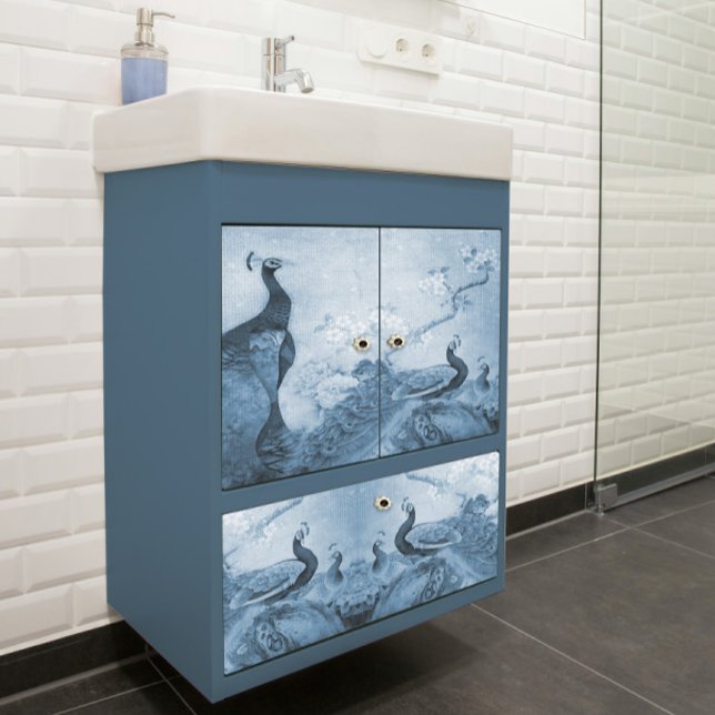 Blue n White Floral Peacock Chinoiserie Decoupage Tissue Paper (Creator Uploaded)