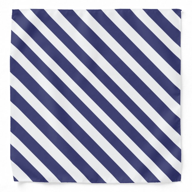 Blue 'n White Pirate Stripes Bandana (Front)