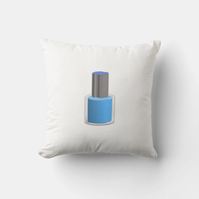 Blue Nail Polish Throw Pillow (Front)
