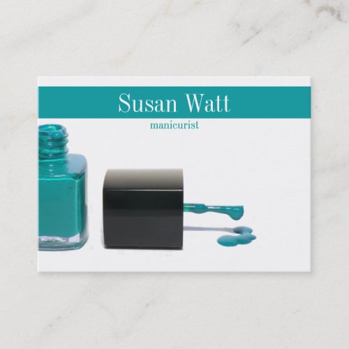 Blue Nail Technician Business Card