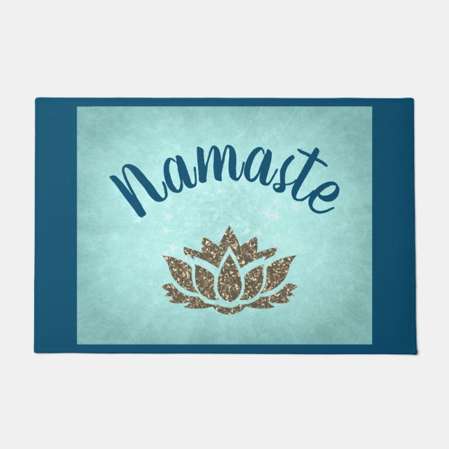 Blue Namaste Doormat (Front)