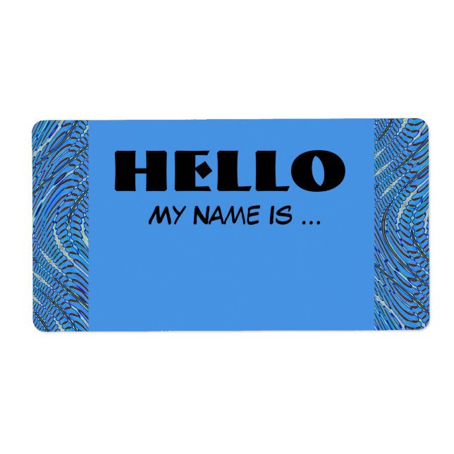 blue name badge label (Front)