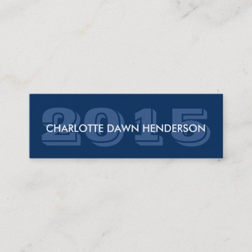 Blue name card graduation announcement class year