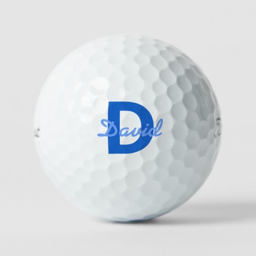Blue Name  Monogram Golf Balls