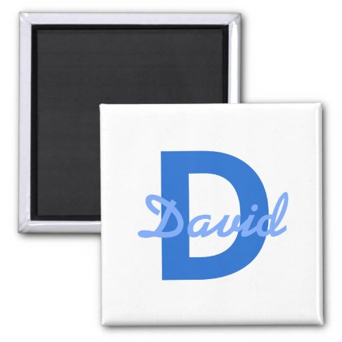 Blue Name  Monogram Magnet