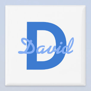 Blue Name & Monogram Magnet