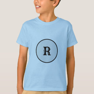 BLUE NAME MONOGRAM SIMPLE T SHIRT