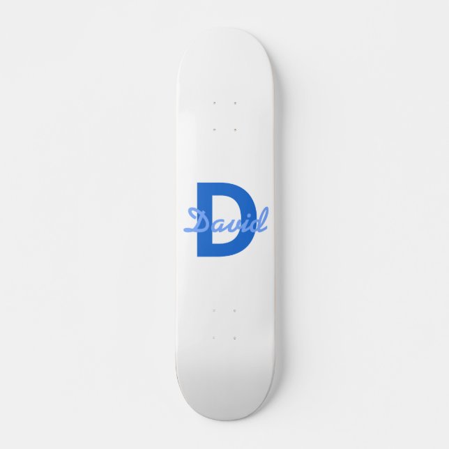 Blue Name & Monogram Skateboard (Front)
