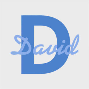 Blue Name & Monogram Sticker
