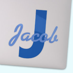 Blue Name & Monogram Sticker