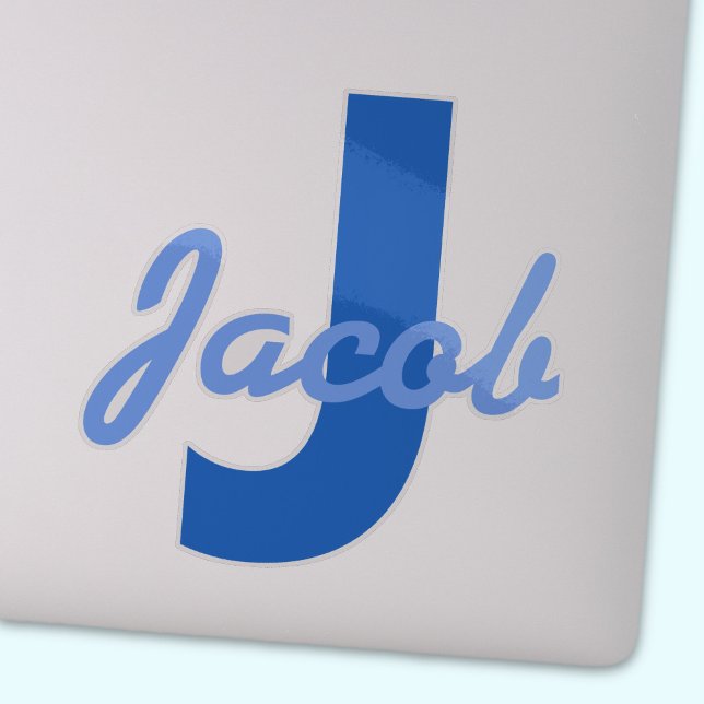 Blue Name & Monogram Sticker (Creator Uploaded)