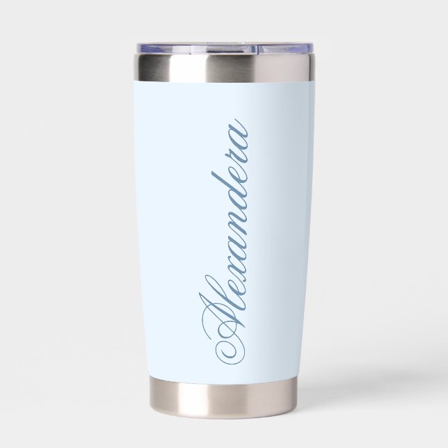 Blue Name On cloud 9 bachelorette Insulated Tumbler (Front)