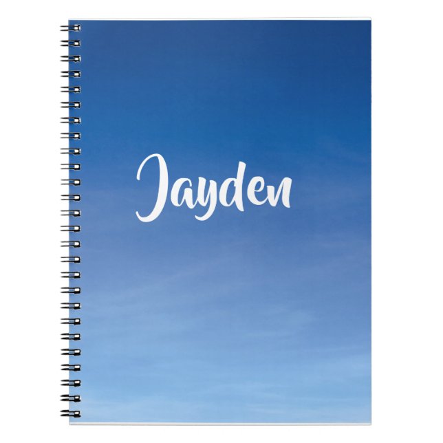 Blue Name Personalization School Notebook  (Front)