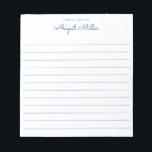 Blue Named Notes Lined Personalized  Notepad<br><div class="desc">Add  your text using the template form.</div>
