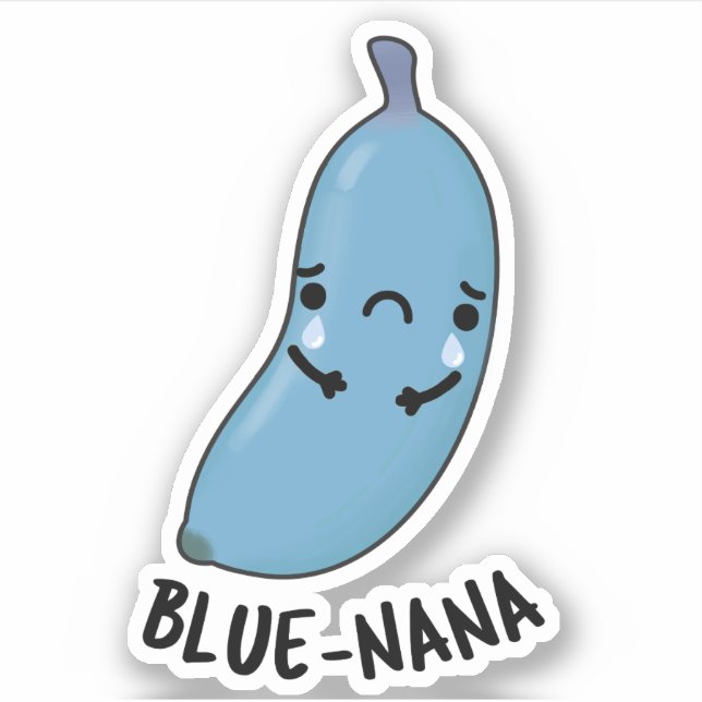 Blue-nana Funny Banana Pun  Sticker (Front)