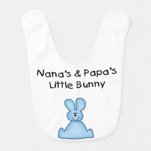 Blue Nana's and Papa's Little Bunny Bib
