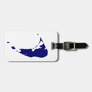 Blue Nantucket Island Map Luggage Tag