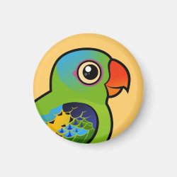 Birdorable Blue-naped Parrot Round Magnet