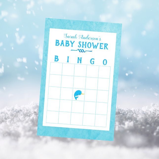 Blue Narwhal Baby Shower Bingo Game (Creator Uploaded)
